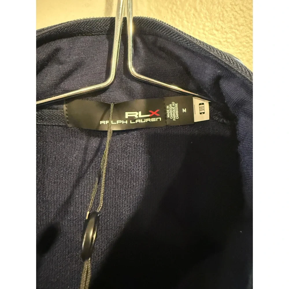 RLX‎ Ralph Lauren Mens Navy Camo Hybrid Golf Jacket Quilted Full Zip Mock Neck M
